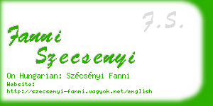 fanni szecsenyi business card