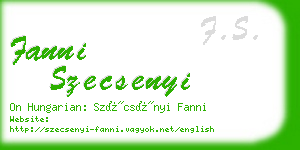 fanni szecsenyi business card